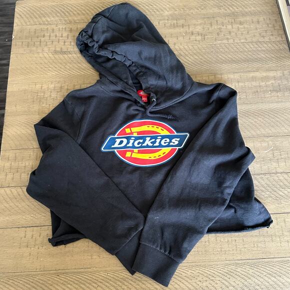 Crop Dickies Hoodie Sweatshirt Size Large 90s - Picture 1 of 3